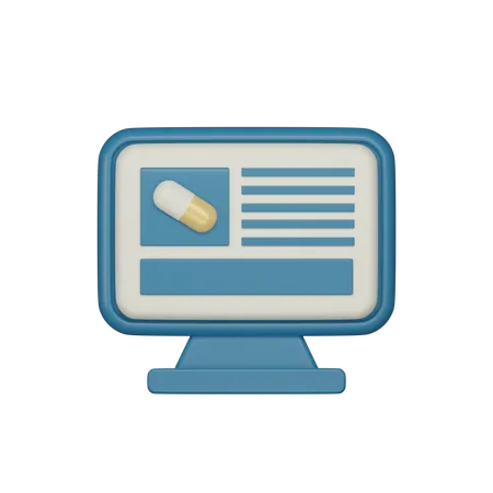 Online Medicine  3D Icon