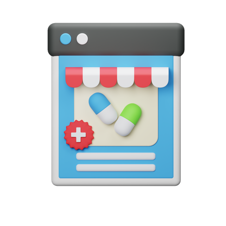 Online Medicine Store  3D Icon