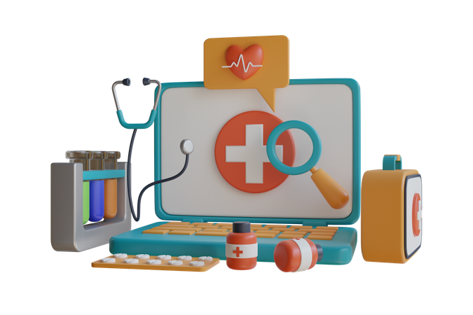 Medizinische Onlinedienste  3D Illustration