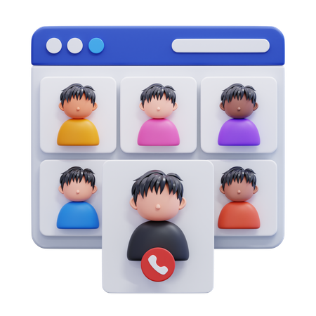 オンラインミーティング  3D Icon