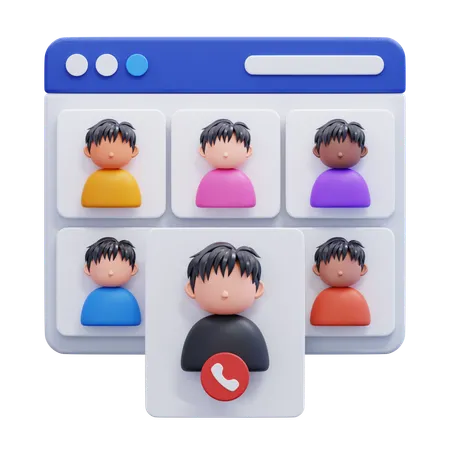 オンラインミーティング  3D Icon