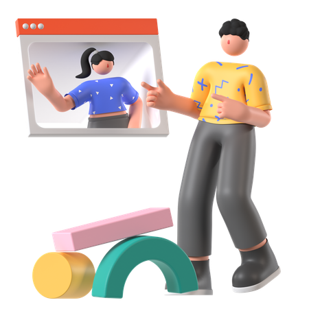 Online-Meeting  3D Icon