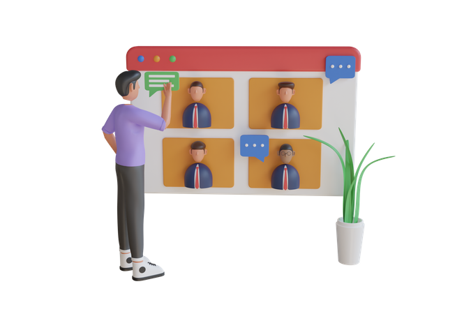 Online Meeting  3D Illustration