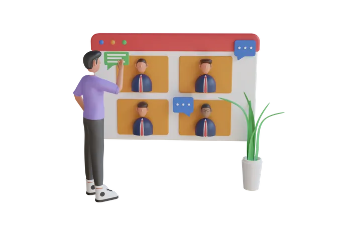 Online Meeting  3D Illustration