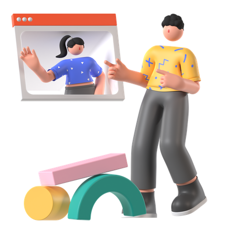 Online Meeting  3D Illustration