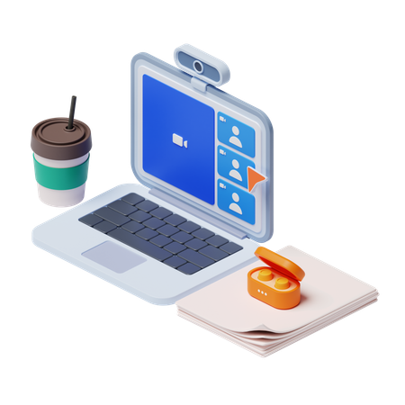 Online Meeting  3D Illustration