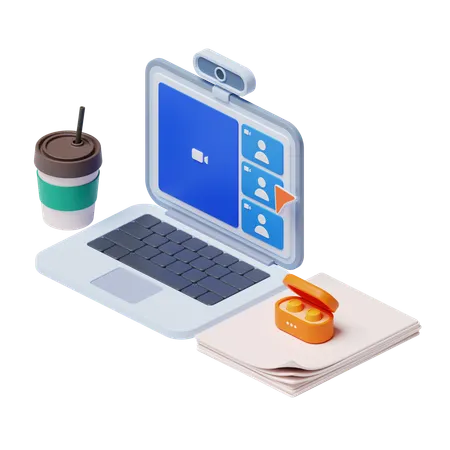 Online Meeting  3D Illustration