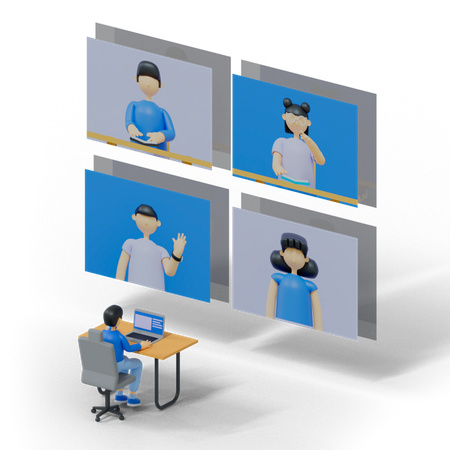 Online Meeting 3D Illustration