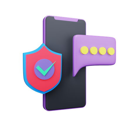 Online Message Encryption  3D Icon