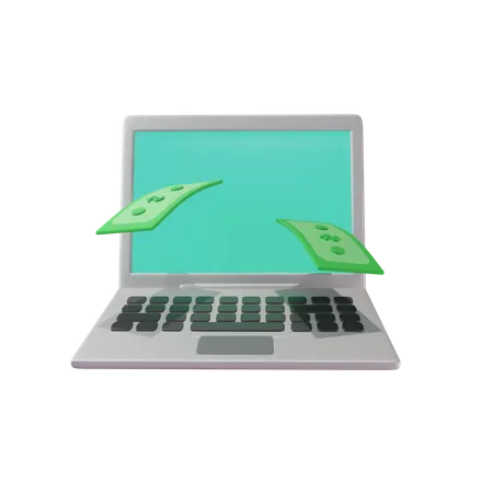 Laptop And Money 3D Icon