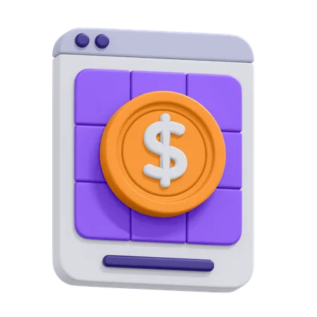 An Icon Of Money Window In 3 D Format 3D Icon