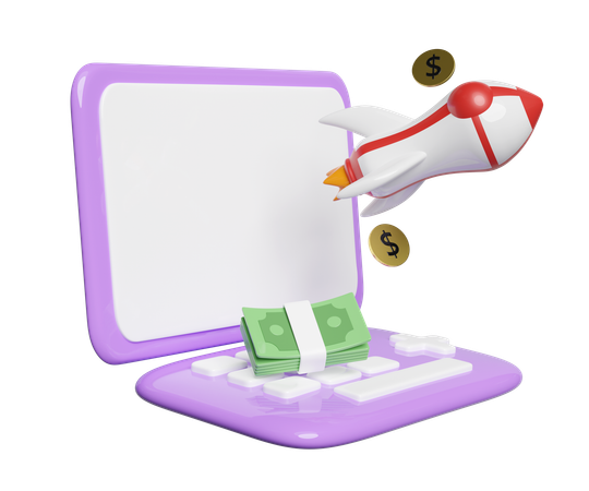 Online Money  3D Icon