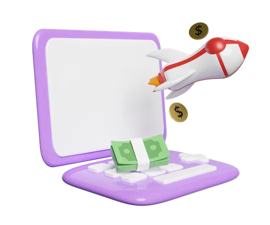 Online Money  3D Icon