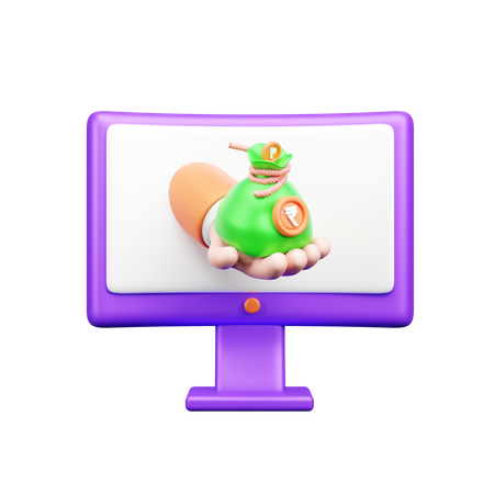 Online Money  3D Icon