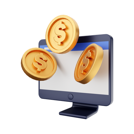 Online Money  3D Illustration