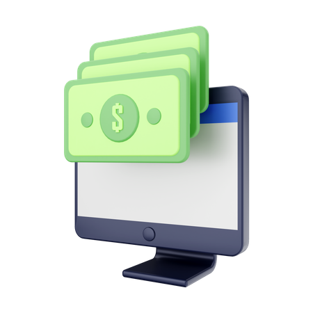 Online Money  3D Illustration