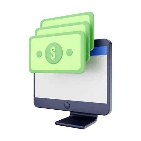 Online Money  3D Illustration