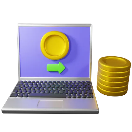 Payment On Laptop Download This Item Now 3D Icon