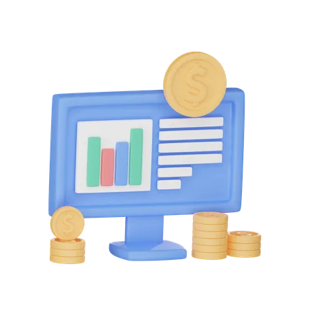 3 D Illustration Of Investment Analysis 3D Icon