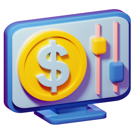 Online Money Analysis  3D Icon