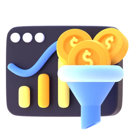 Online Money Filter  3D Icon