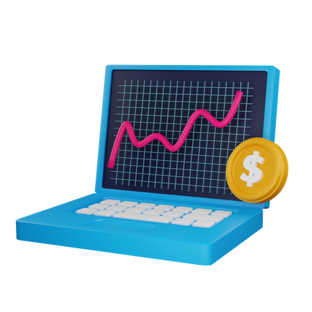 Online Money Growth  3D Icon