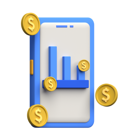 Online Money Profit  3D Icon