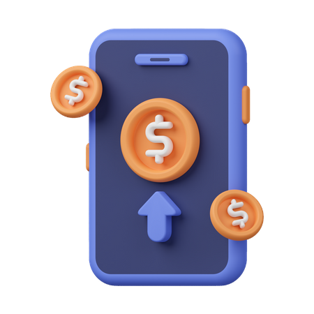 Online Money Profit  3D Icon