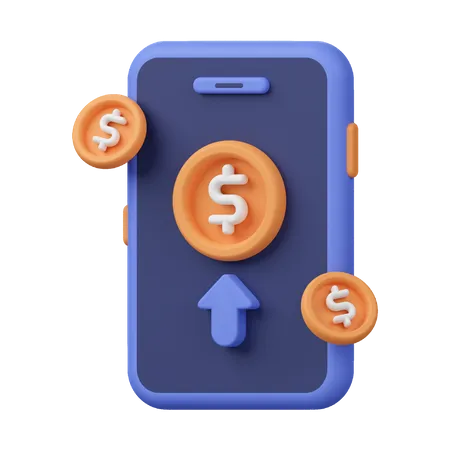 Online Money Profit  3D Icon