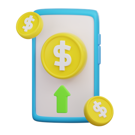 Online Money Profit  3D Icon