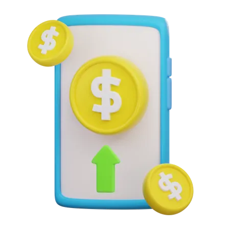 Online Money Profit  3D Icon