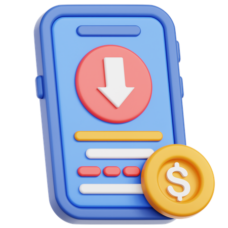 Online money recived  3D Icon