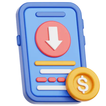 Online money recived  3D Icon