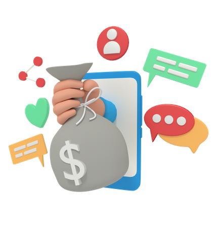 Online Money Saving  3D Icon