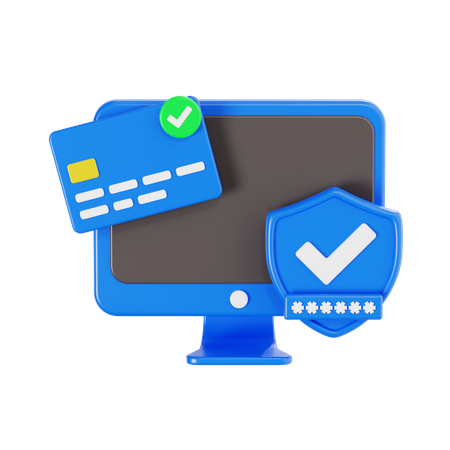 Online Money Security  3D Icon