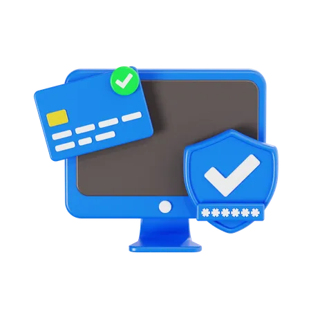 Online Money Security  3D Icon