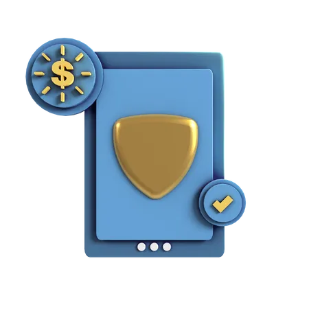 Online Money Security  3D Icon