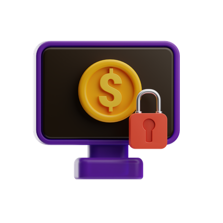 Online Money Security  3D Icon