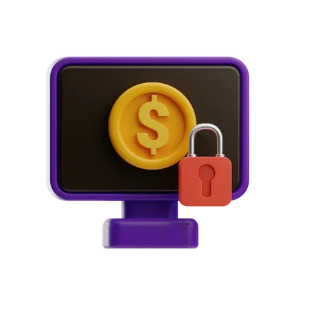 Online Money Security  3D Icon