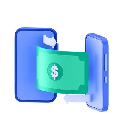 Online Money Transfer  3D Icon