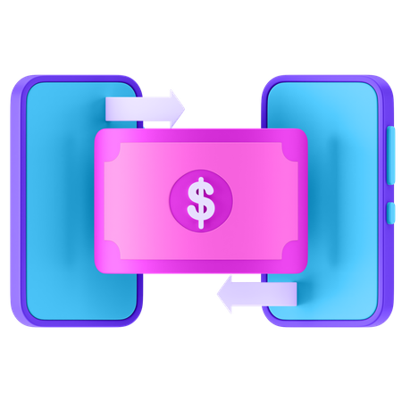 Online Money Transfer  3D Icon