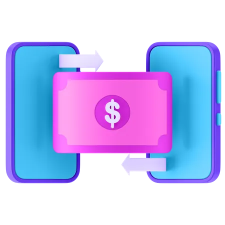 Online Money Transfer  3D Icon