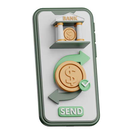 Online Money Transfer  3D Icon