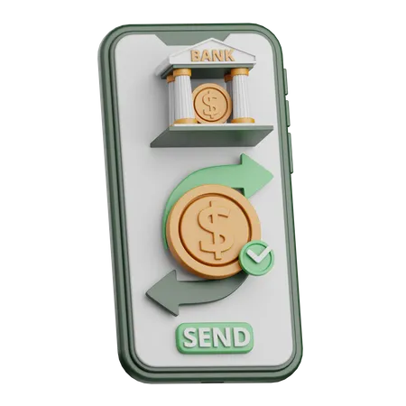 Online Money Transfer  3D Icon