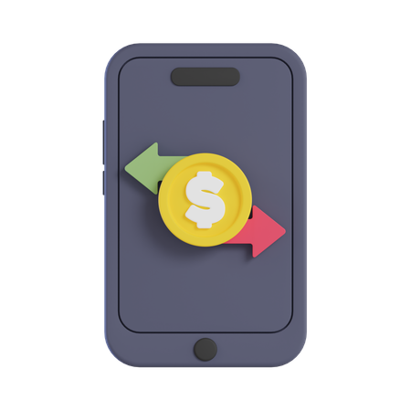 Online Money Transfer  3D Icon