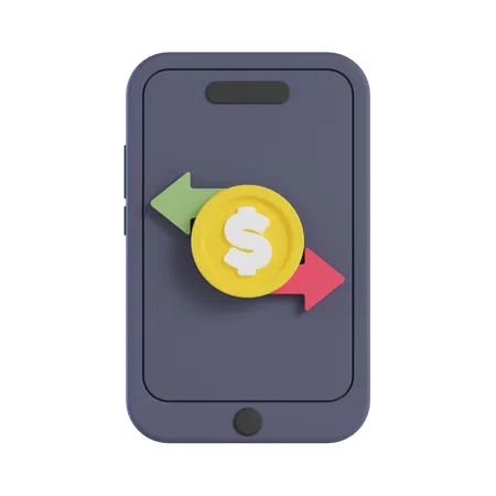 Online Money Transfer  3D Icon