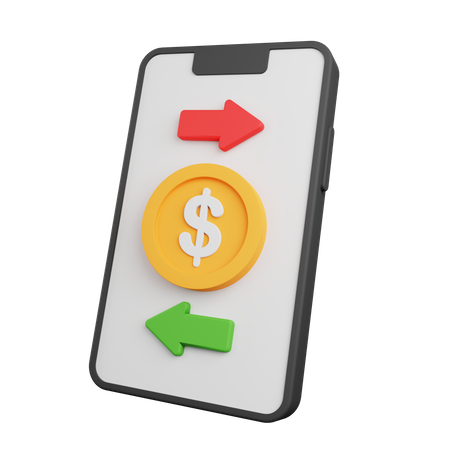 Online Money Transfer  3D Icon