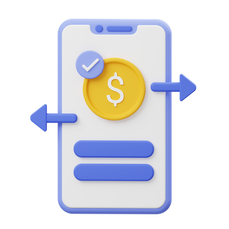 Online Money Transfer  3D Icon