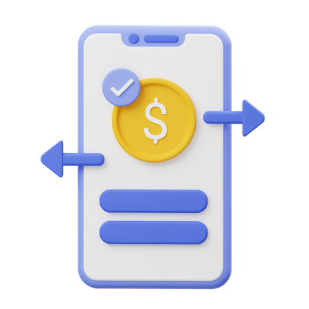 Online Money Transfer  3D Illustration