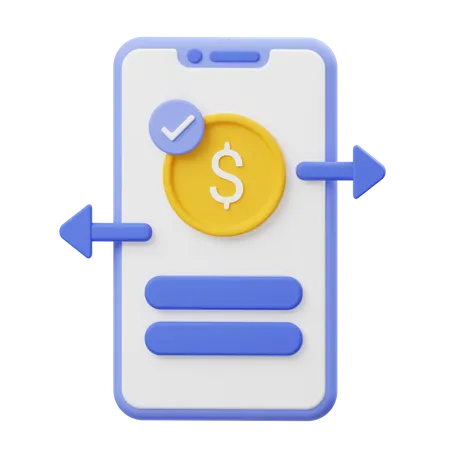 Online Money Transfer  3D Illustration